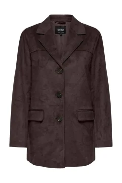 Outlet Only Onltulip Faux Suede Blazer Coat 4938153 Chocolate Torte