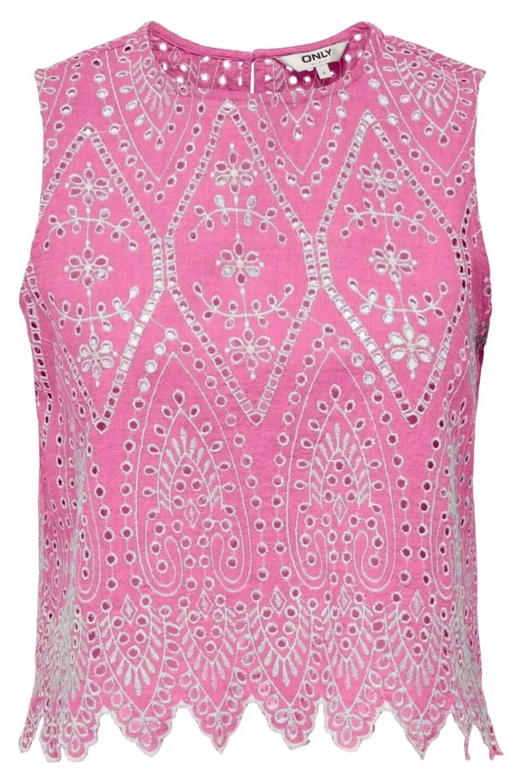 Hot Only Onltulum Sl Emb Top 4764210 Fuchsia Pink Bright White Emb.