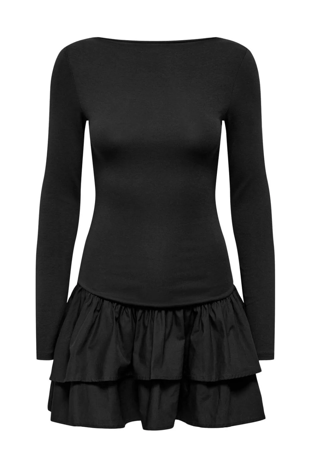 Outlet Only Onlvega L/S Boatneck Mix Dress Box 4978821 Black Black Woven Bottom