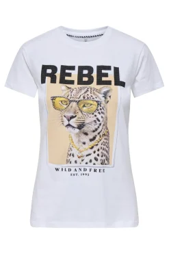 Outlet Only Onlvibe Life S/S Glasses Top Box 4875397 Bright White Vibe Rebel