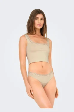 New Only Onlvicky Lace Singlet Square Neck Acc 4816312 Peach Taffy