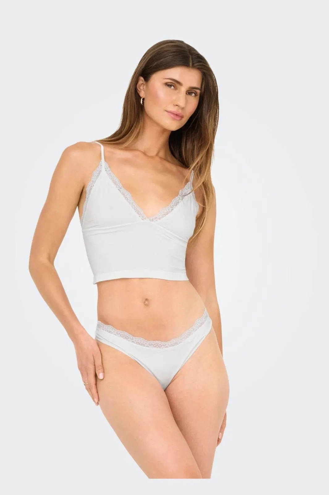 New Only Onlvicky Lace Singlet V-Neck Acc 4816299 Bright White