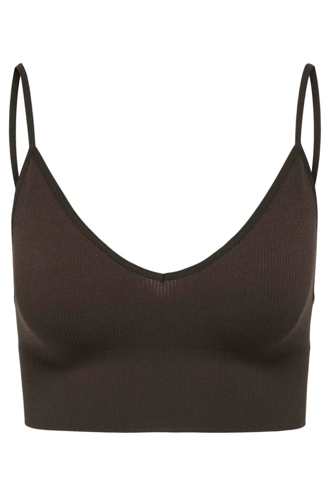 Only Onlvicky Rib Seamless Vneck Top Acc 4819326 Seal Brown