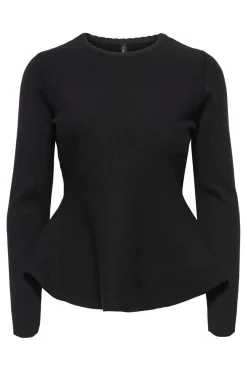 Discount Only Onlvilda Ls Peplum O-Neck Knt 5026293 Black