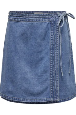 Only Onlvilla Wrap Tie Skirt Gua 4550180 Light Blue Denim