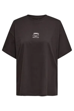 Clearance Only Onlvivvi Life S/S Lovely Top 4962825 Seal Brown Coffee