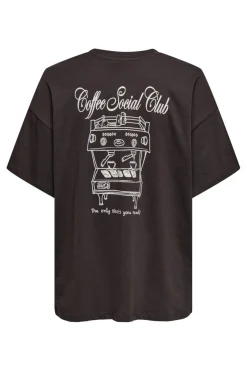 Clearance Only Onlvivvi Life S/S Lovely Top 4962825 Seal Brown Coffee