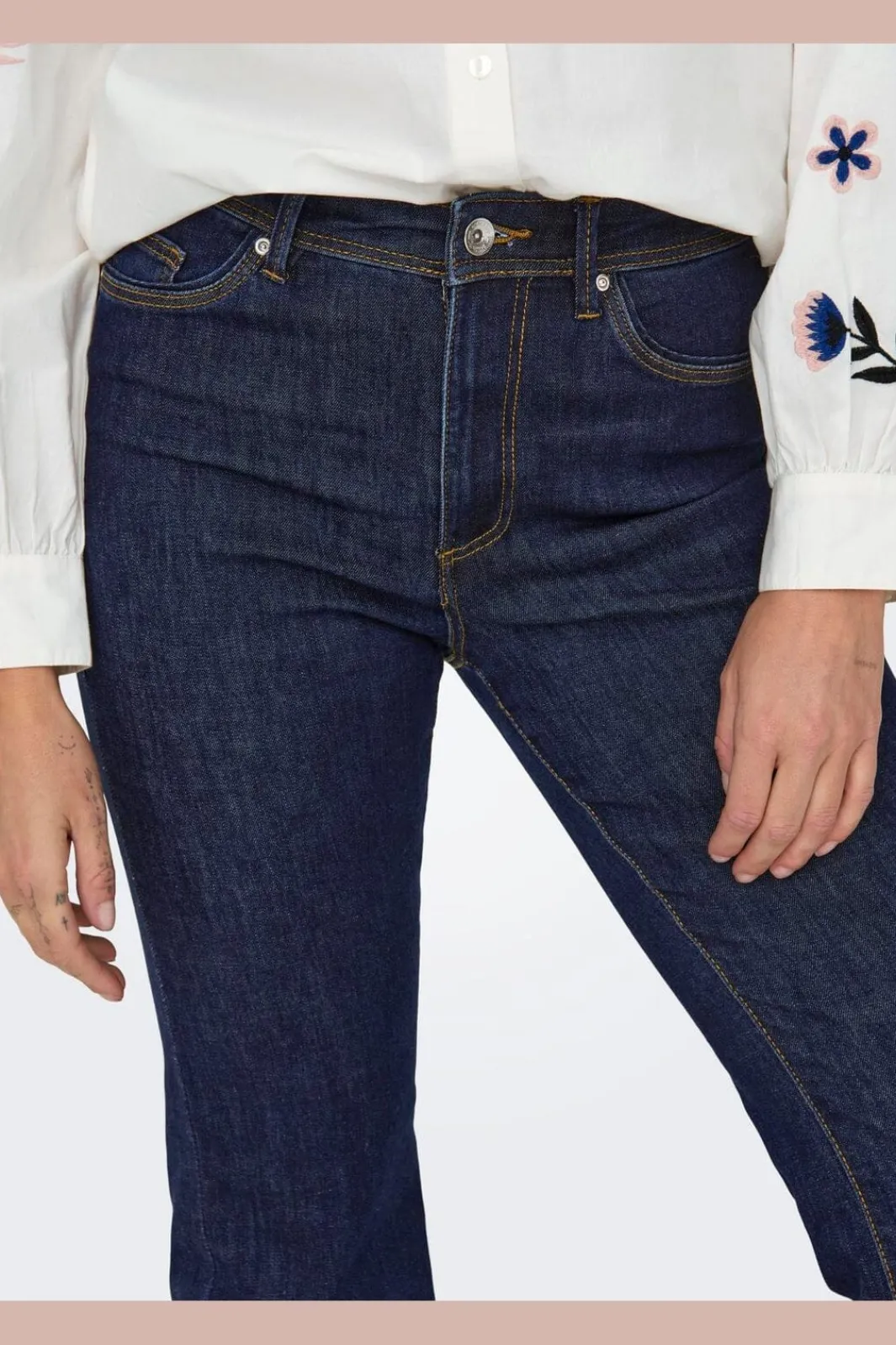 New Only Onlwauw Flared Rinse Gua030 3626892 Dark Blue Denim