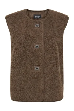 Only Onlwendy Teddy Waistcoat 4982810 Chestnut