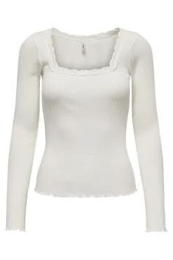 Discount Only Onlxena L/S Lace Top 4371280 Cloud Dancer