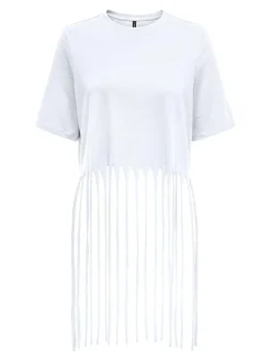 Discount Only Onlzinna S/S Fringe Top Box 4832872 Bright White Wide Fringe Hem