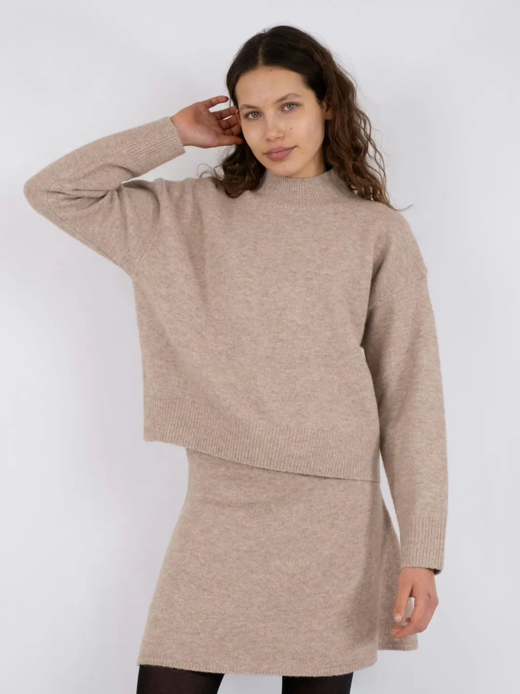 Best Neo Noir Paulina Knit Blouse Sand Melange