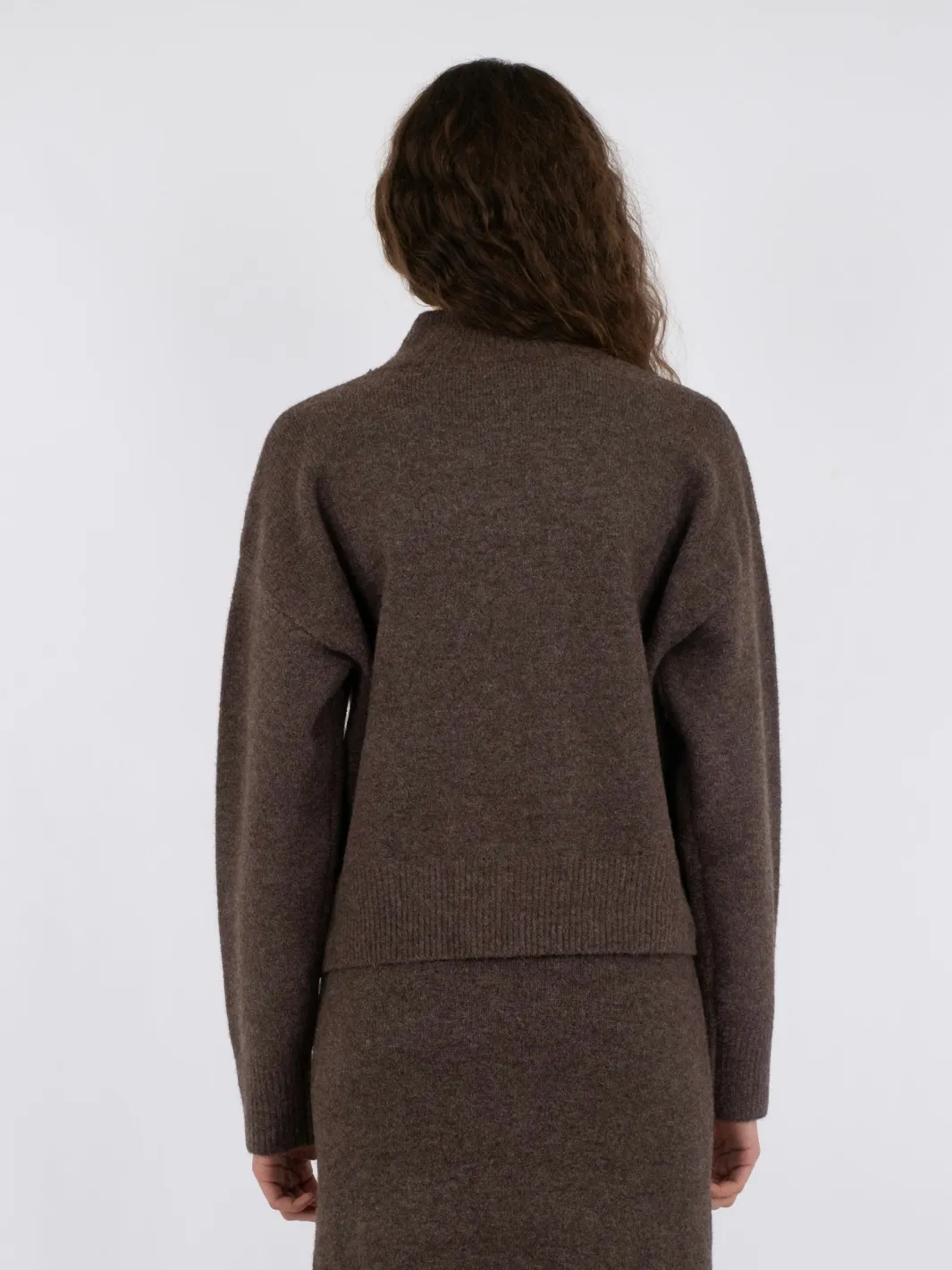 New Neo Noir Paulina Knit Blouse Brown Melange
