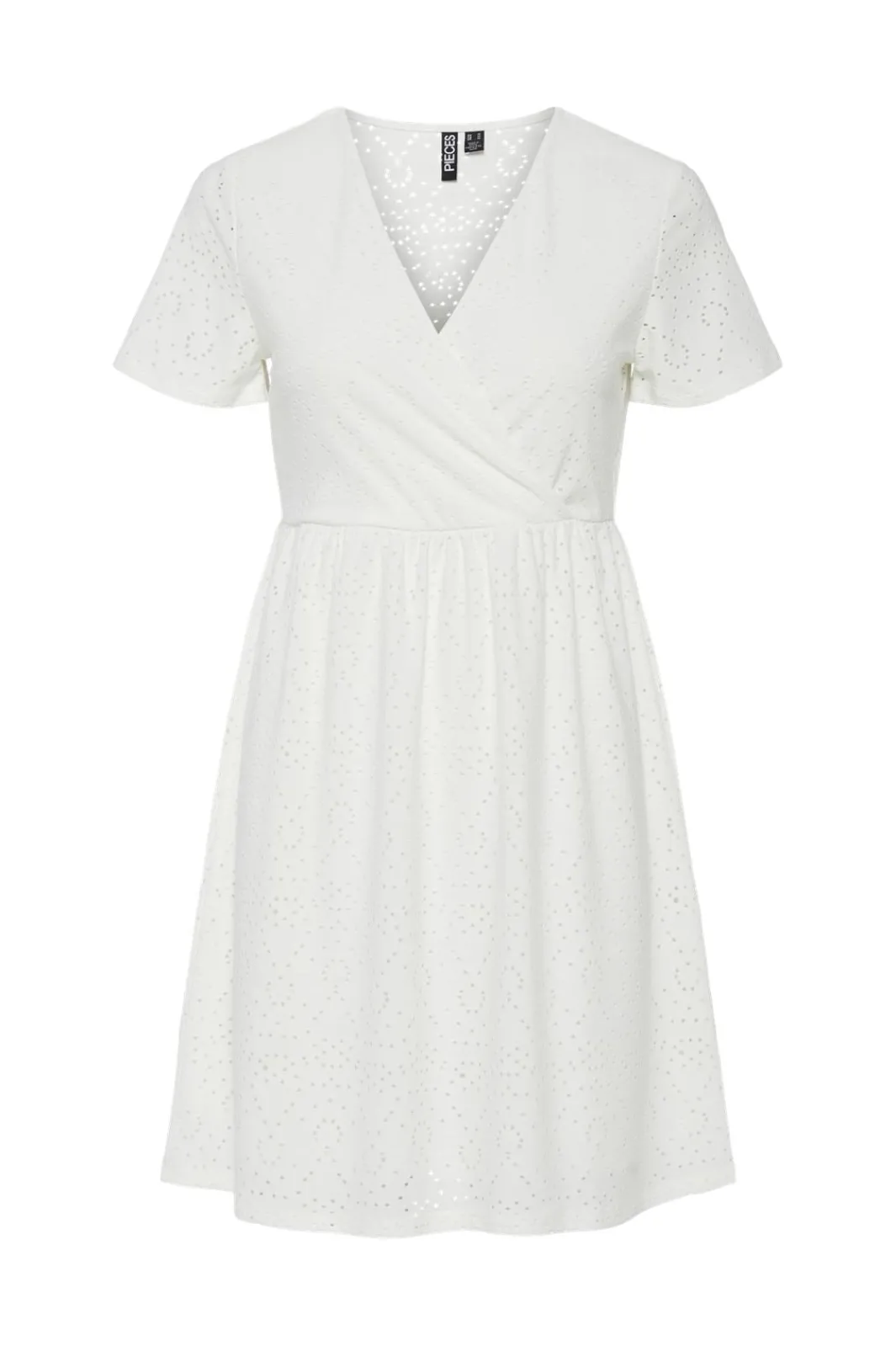 Discount Pieces Pcabby Brod Ang Ss Dress 4640390 Cloud Dancer