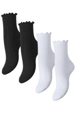 Discount Pieces Pcafia 4 Pack Socks 4866212 Black 4-Pack Blc-Blc-Briw-Briw
