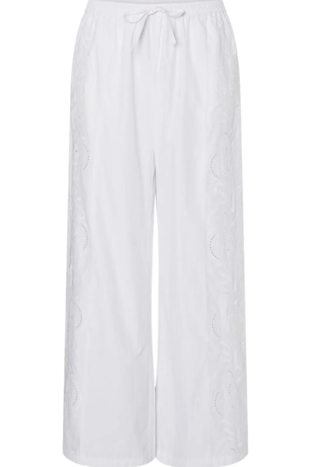 Hot Pieces Pcalba Wide Emb Pant 4861911 Bright White
