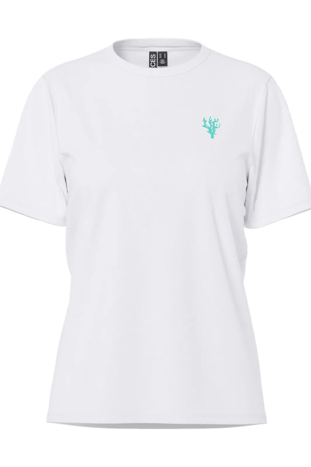 Sale Pieces Pcalifi Fasttrack Ss Oversize Tee 4956831 Bright White Smal Sea Plant In Front-Amalfi Coast On The Back