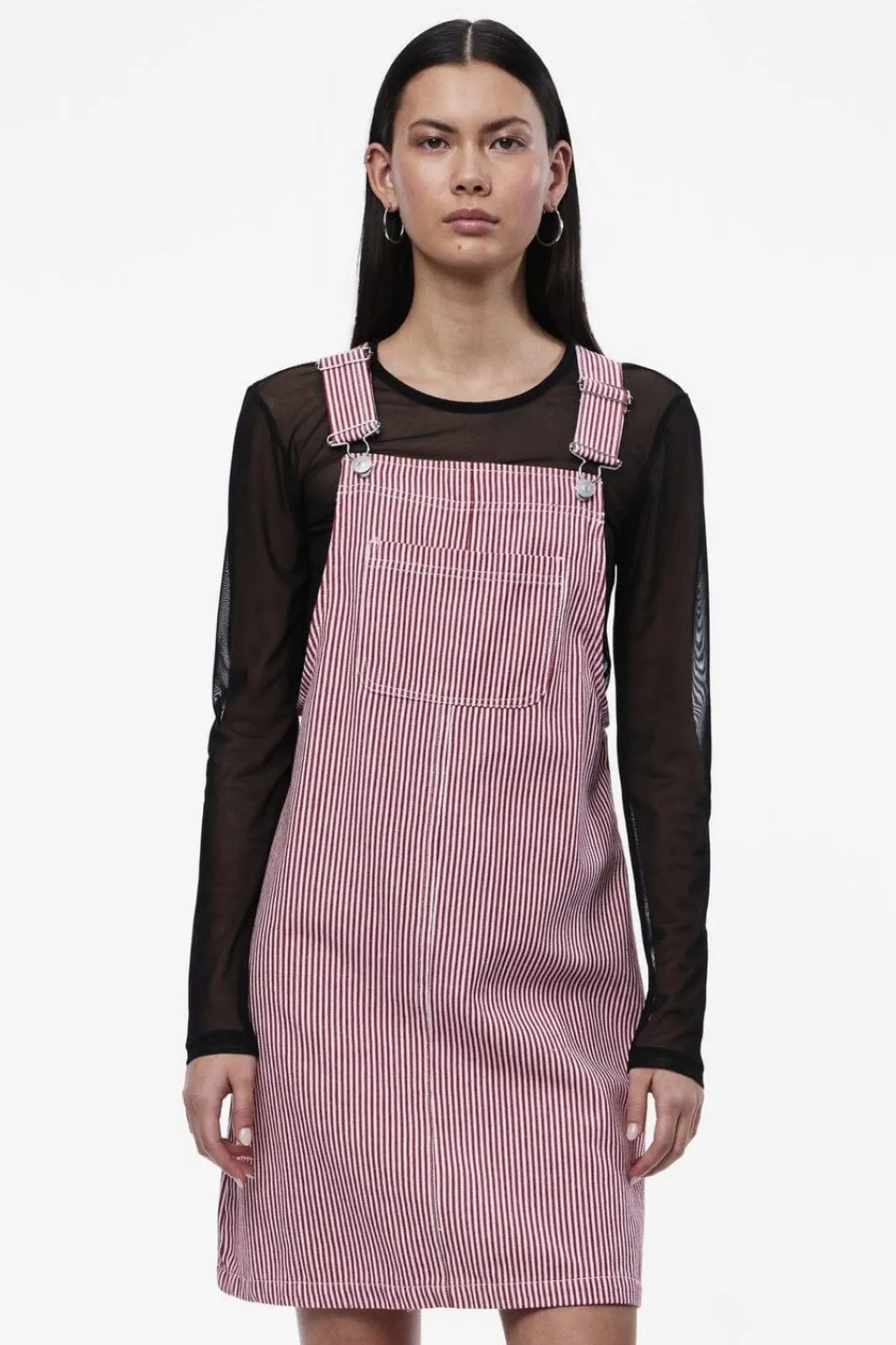 Sale Pieces Pcallo Dungaree Dress Fsy 4464992 Salsa Cloud Dancer Stripes