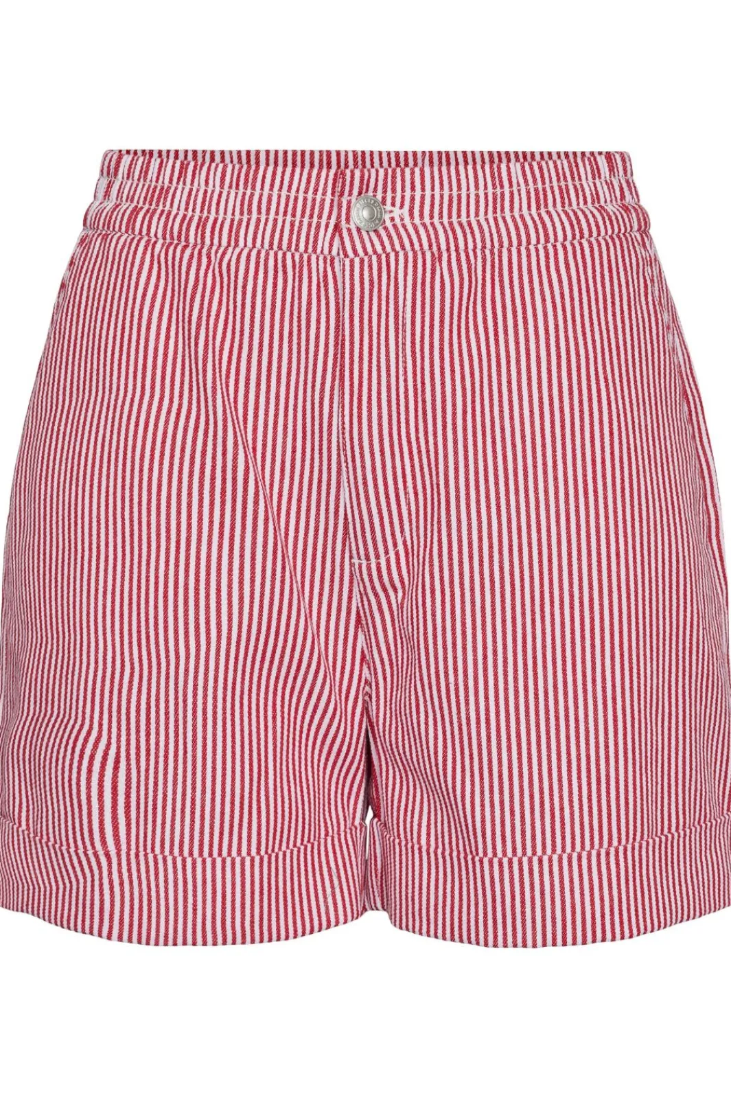 Discount Pieces Pcallo Fold Up Shorts 4464990 Salsa Cloud Dancer Stripes