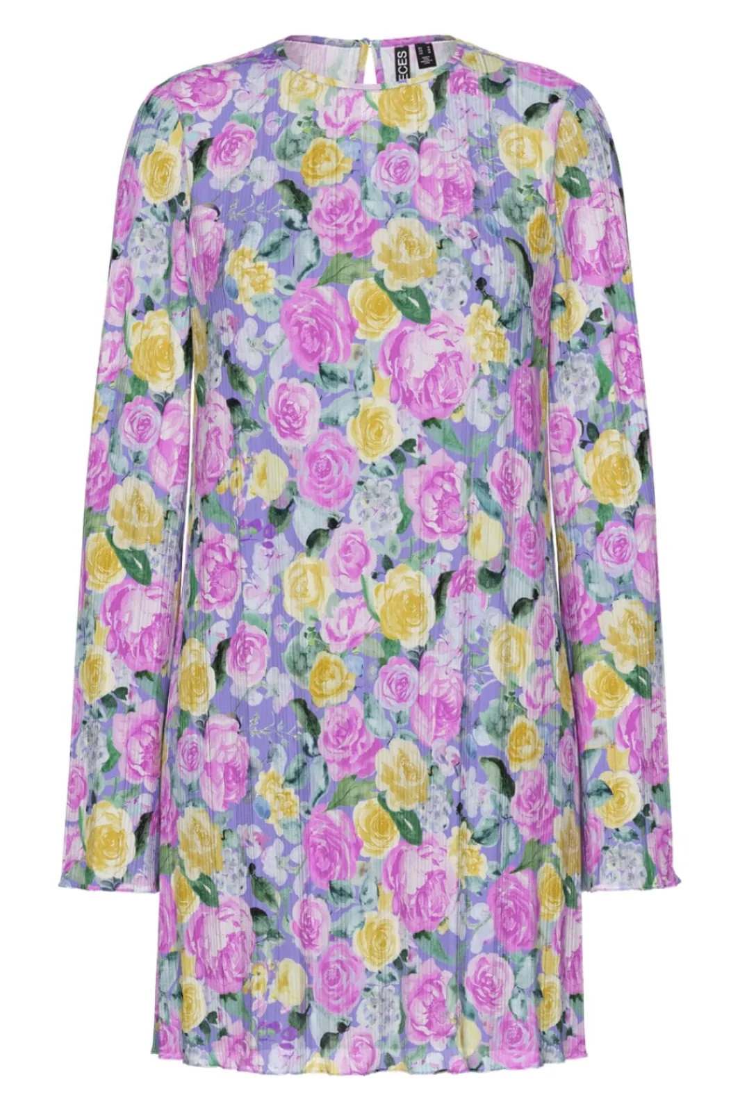 Sale Pieces Pcamber Ls Short Dress Kca 4842926 Lavender Blurry Flowers
