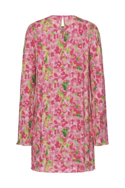 Outlet Pieces Pcamber Ls Short Dress Kca 4797862 Pink Cosmos Blurry Flowers