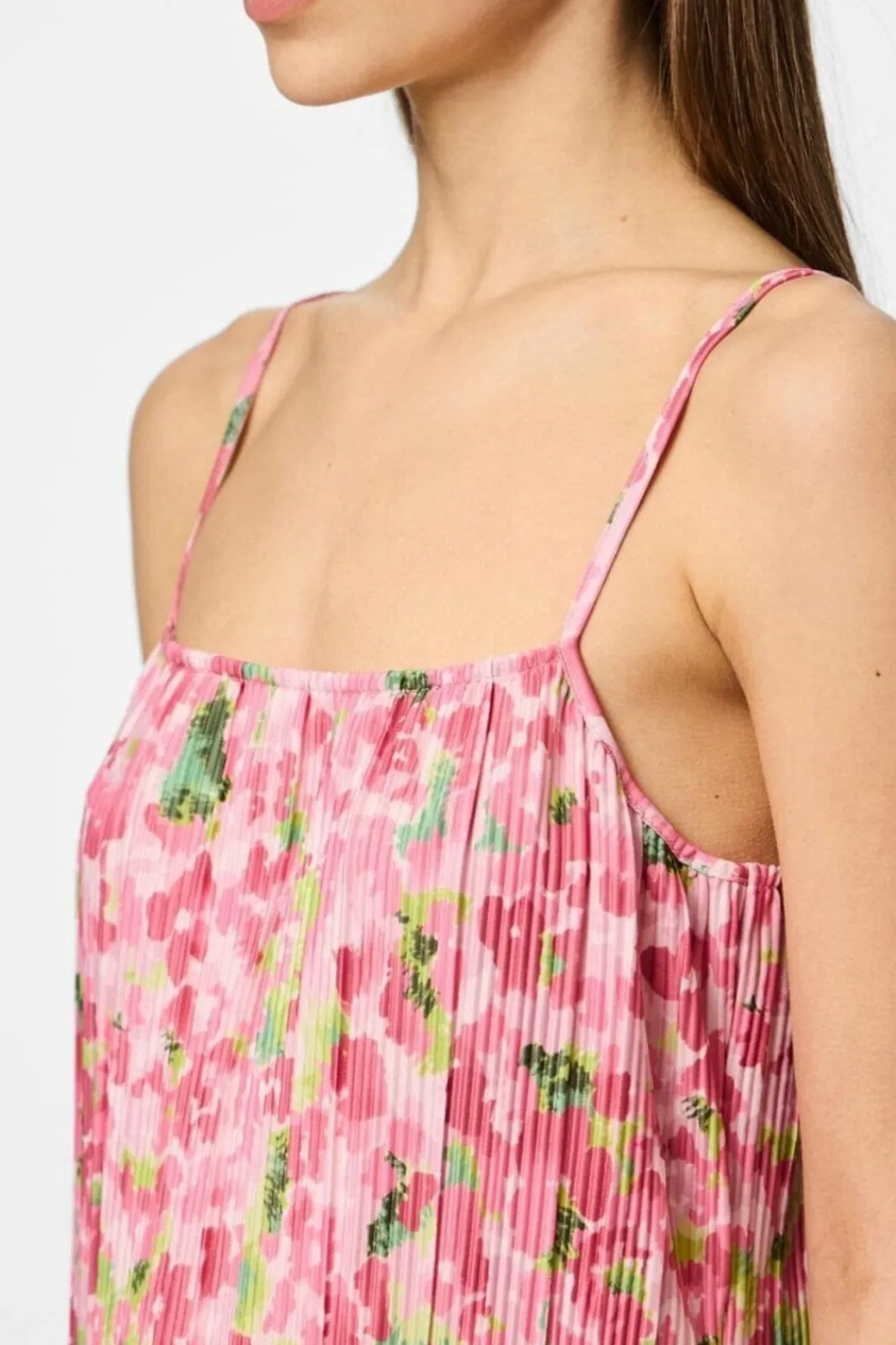 Hot Pieces Pcamber Sl Maxi Slip Dress Kca 4797863 Pink Cosmos Blurry Flowers