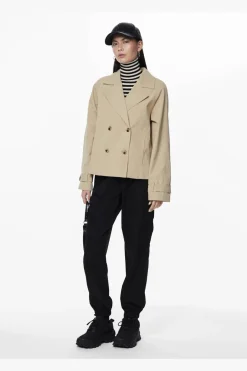 New Pieces Pcbille Short Trenchcoat 4443826 Warm Sand