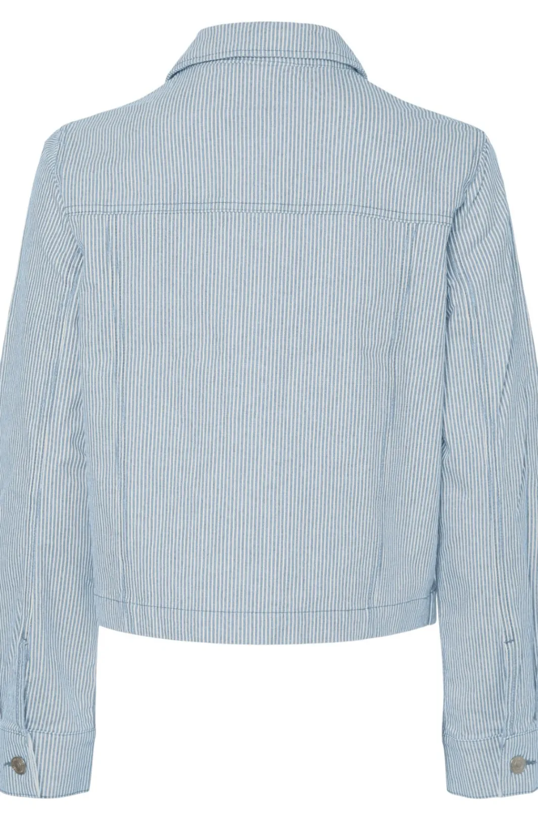 New Pieces Pcbillo Denim Jacket 4819961 Light Blue Denim White Stripes