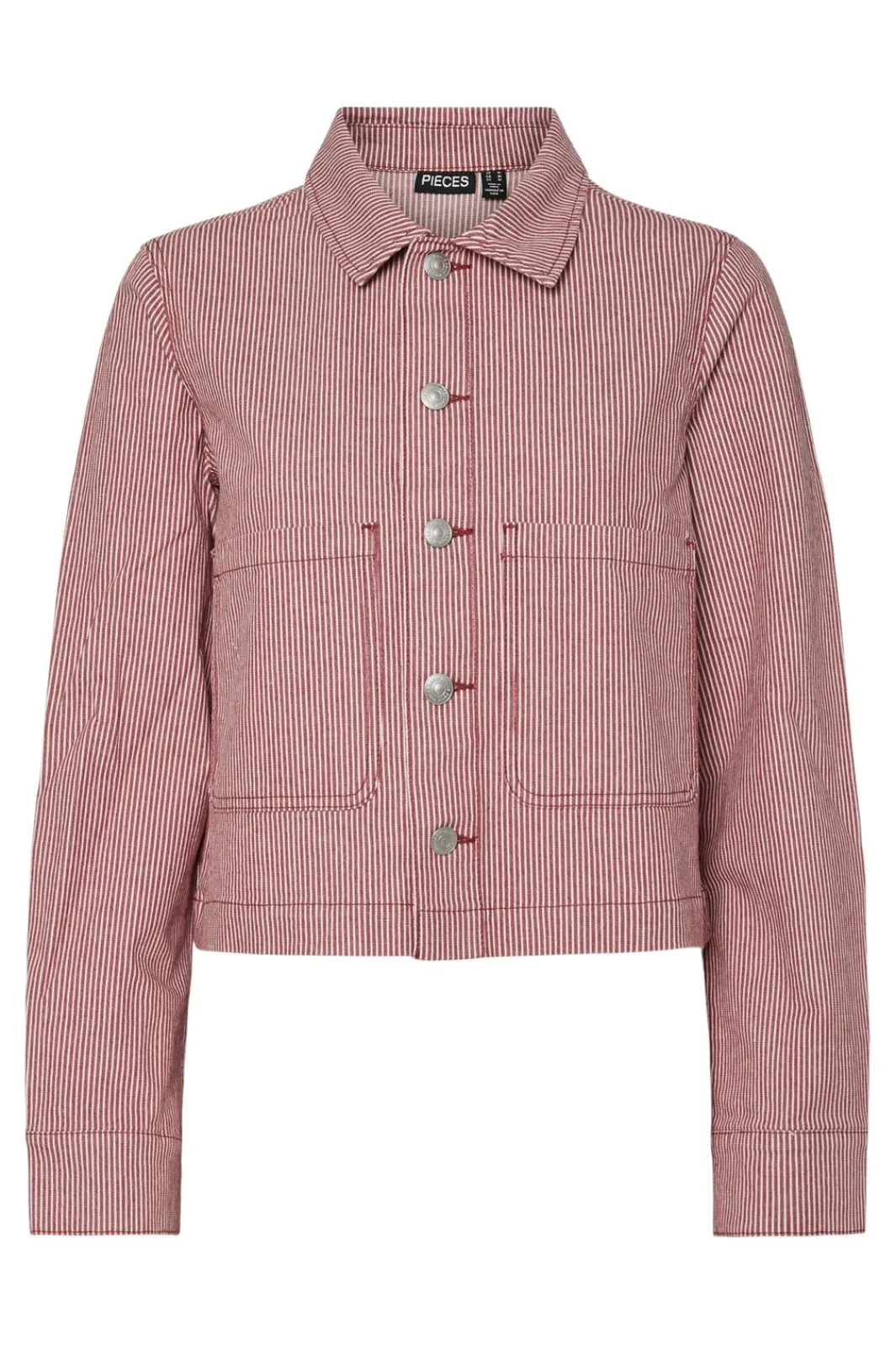 New Pieces Pcbillo Denim Jacket 4746454 Chili Oil Cloud Dancer