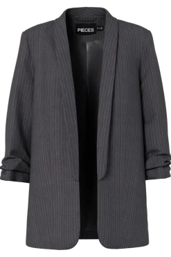Outlet Pieces Pcbosella 3/4 Pinstripe Blazer 4813134 Magnet Cloud Dancer Pinstripe