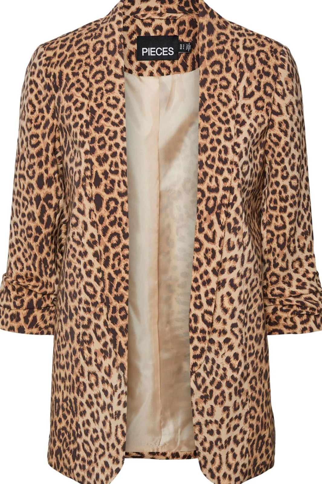 New Pieces Pcbosella 3/4 Printed Blazer Natural AOP Leo
