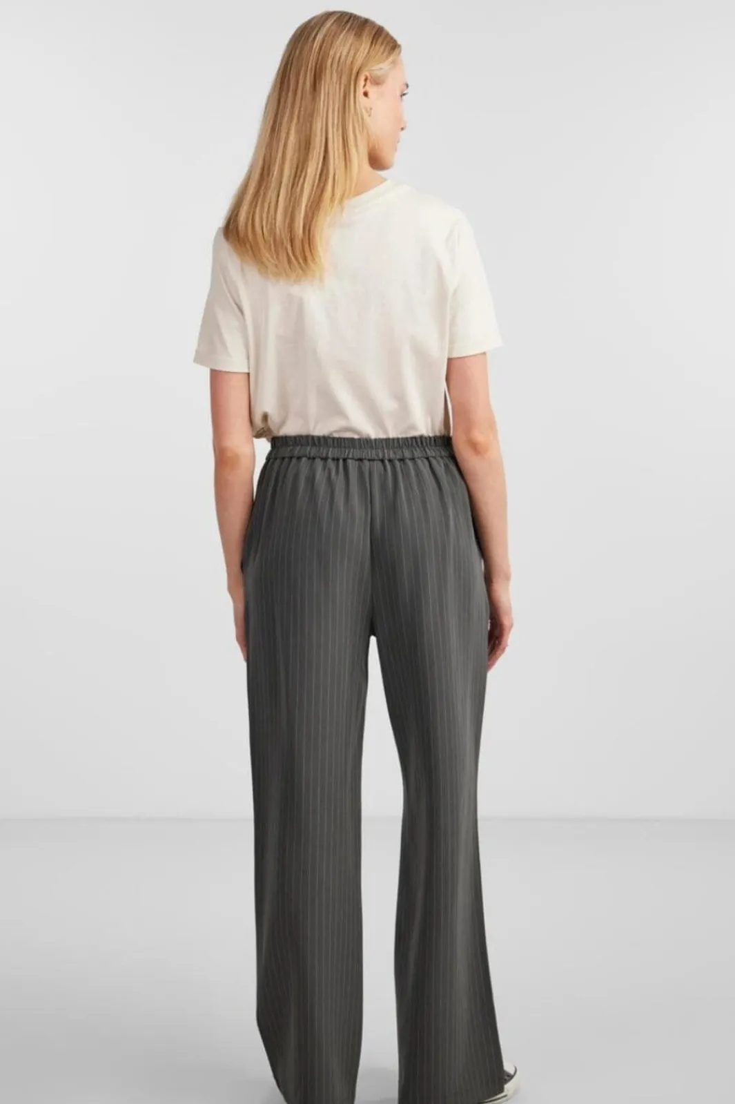 Outlet Pieces Pcbossy Wide Striped Pants 4251475 Magnet Pinstripe