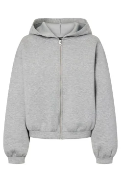 Best Pieces Pcbucuba Ls Zipper Scuba Hoodie Act 4938638 Light Grey Melange