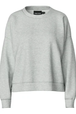 Online Pieces Pcchilli Ls Sweat 3595554 Light Grey Melange