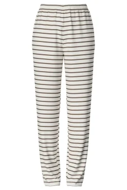 Pieces Pcchilli Straight Stripe Pants 4701515 Cloud Dancer Morel