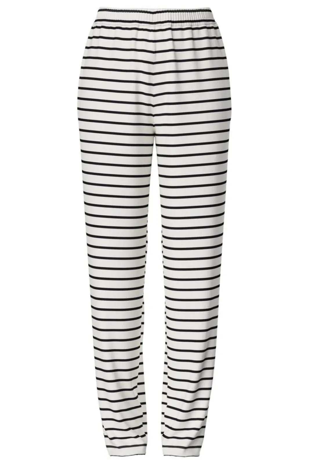 Best Pieces Pcchilli Straight Stripe Pants 4701513 Cloud Dancer Black