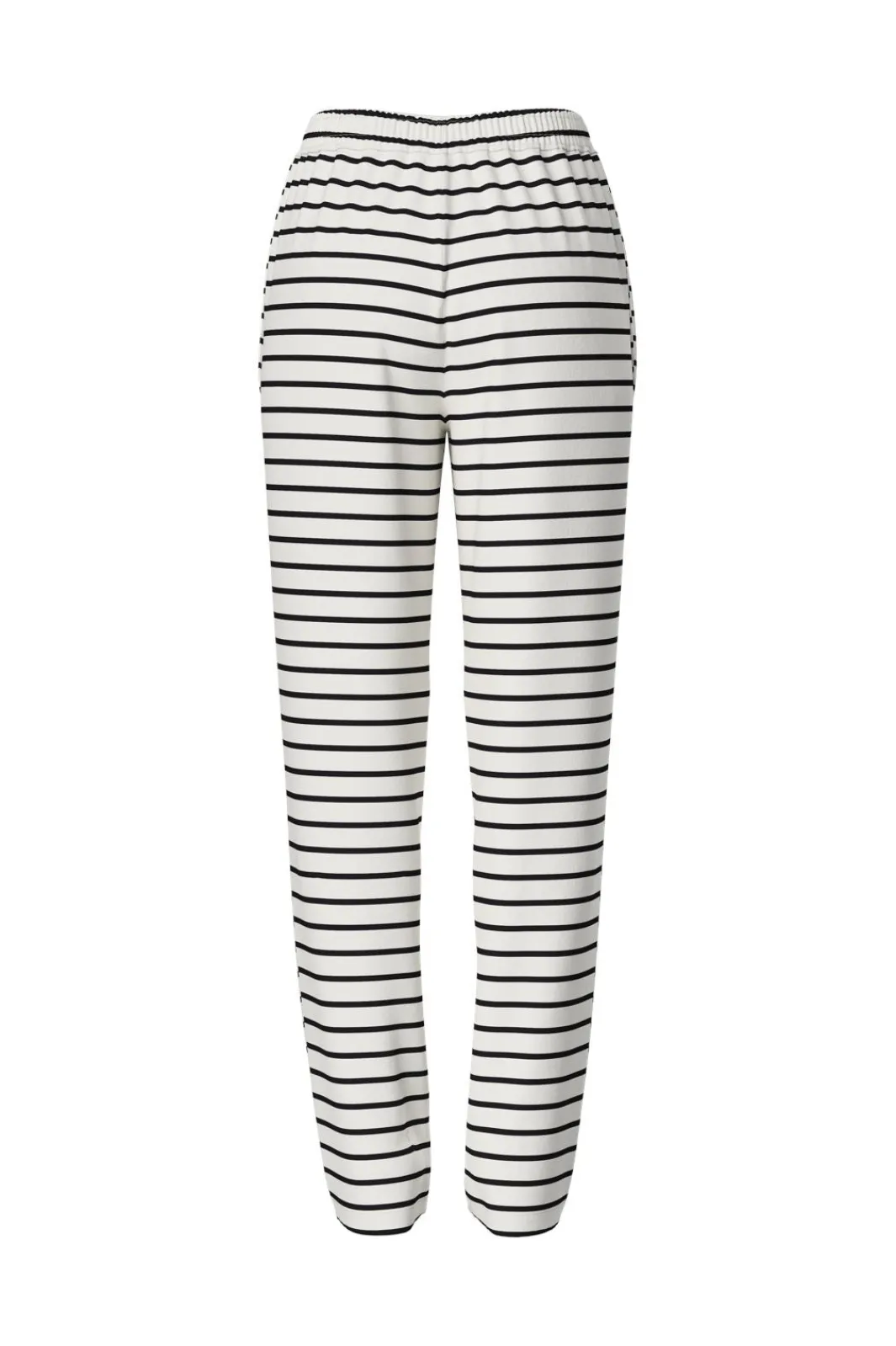 Best Pieces Pcchilli Straight Stripe Pants 4701513 Cloud Dancer Black