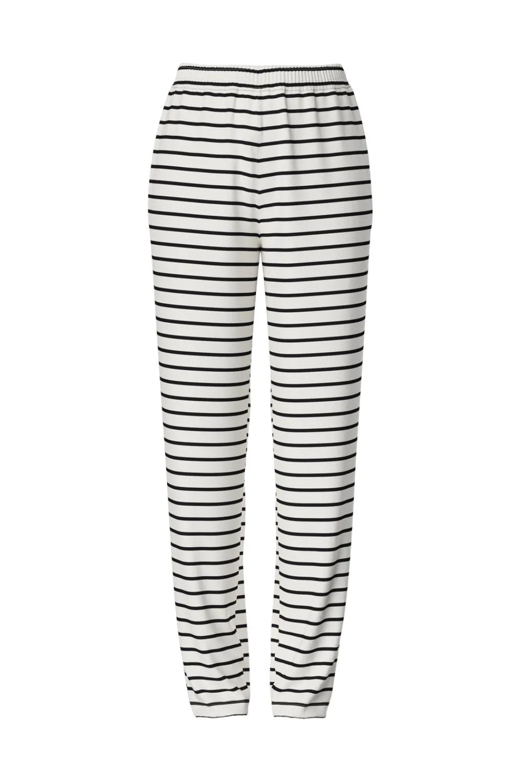 Best Pieces Pcchilli Straight Stripe Pants 4701513 Cloud Dancer Black