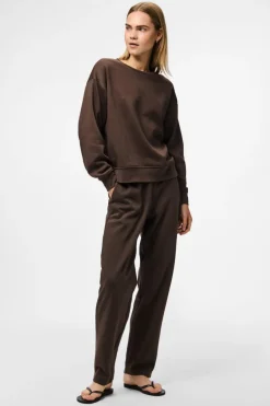 New Pieces Pcchilli Straight Sweat Pants 4802328 Hot Fudge