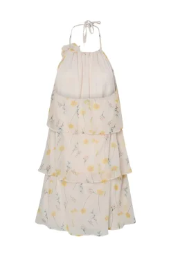 Online Pieces Pcclara Sl Short Layred Dress Kca 4785314 Barely Pink Flowers