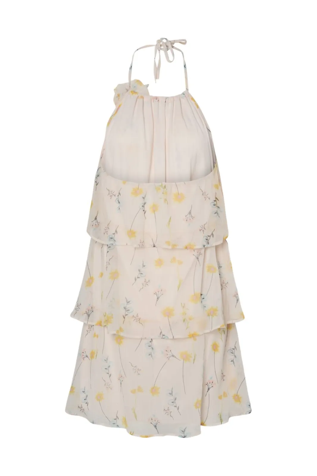 Online Pieces Pcclara Sl Short Layred Dress Kca 4785314 Barely Pink Flowers