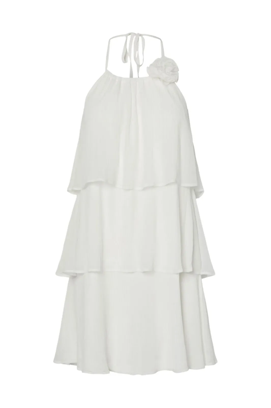 Outlet Pieces Pcclara Sl Short Layred Dress Kca 4802242 Bright White