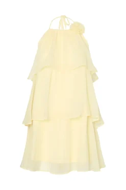 Clearance Pieces Pcclara Sl Short Layred Dress Kca 4865987 Pale Banana