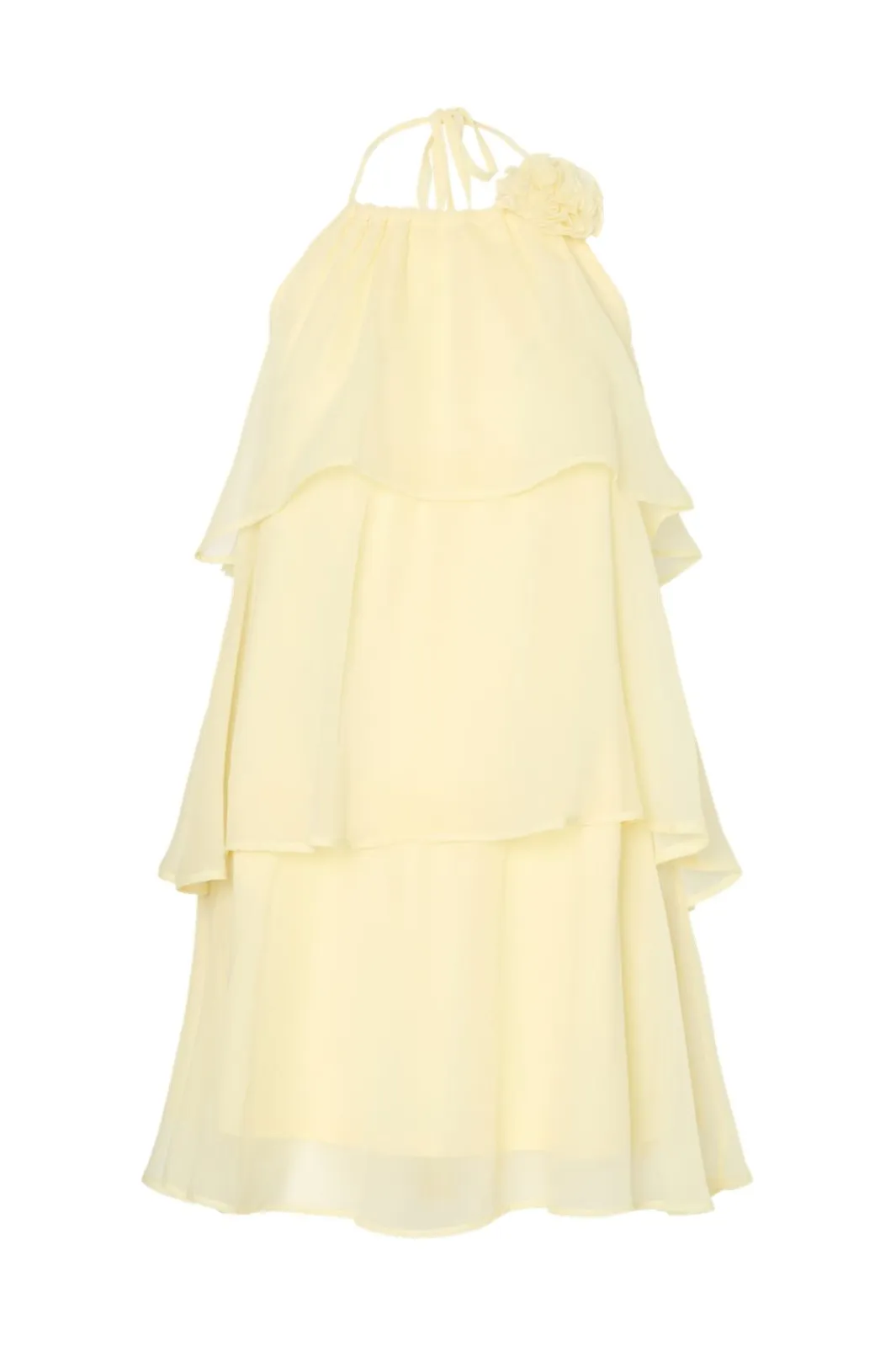 Clearance Pieces Pcclara Sl Short Layred Dress Kca 4865987 Pale Banana