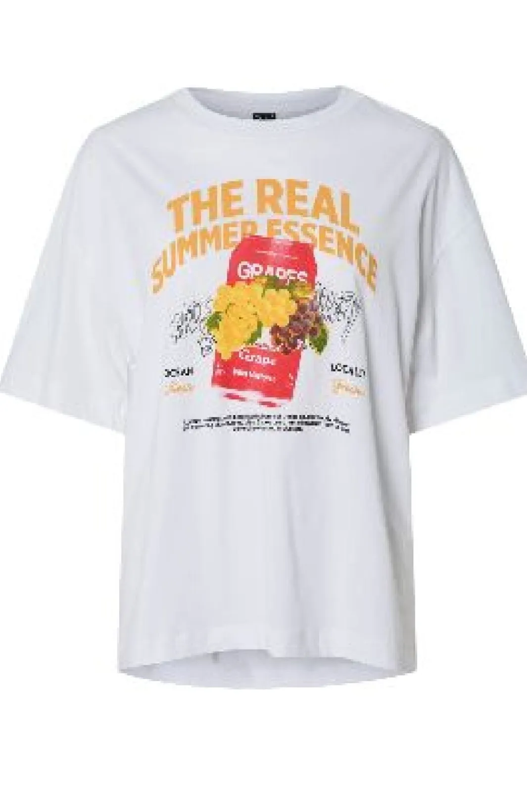 Hot Pieces Pcclaude Ss Printed T-Shirt 4823567 Bright White Summer Essens
