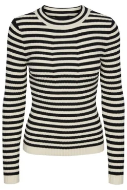 Hot Pieces Pccrista Ls O-Nech Knit Noos Black With Birch