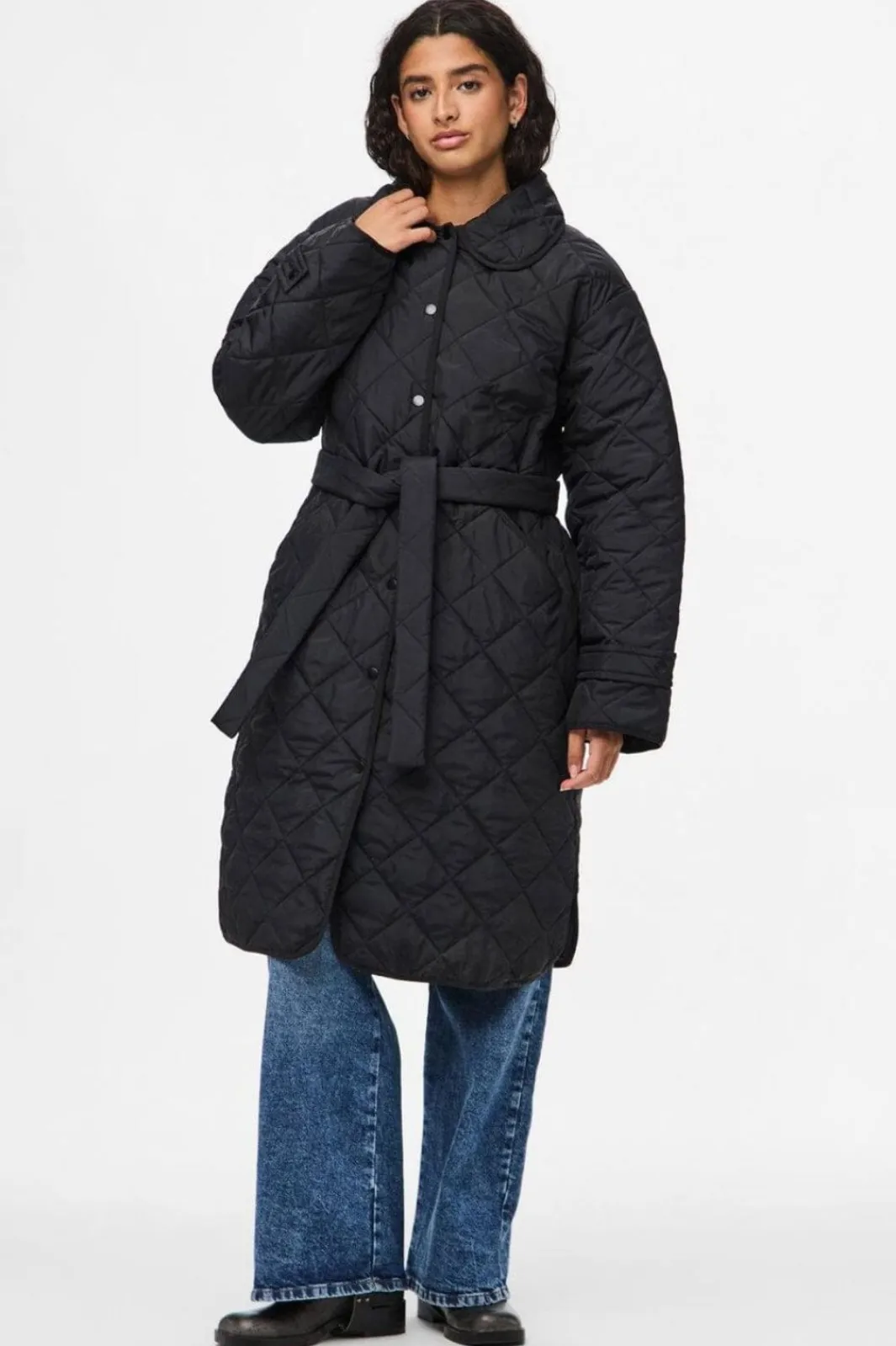 Clearance Pieces Pcemily Long Quilted Jacket 4807781 Black