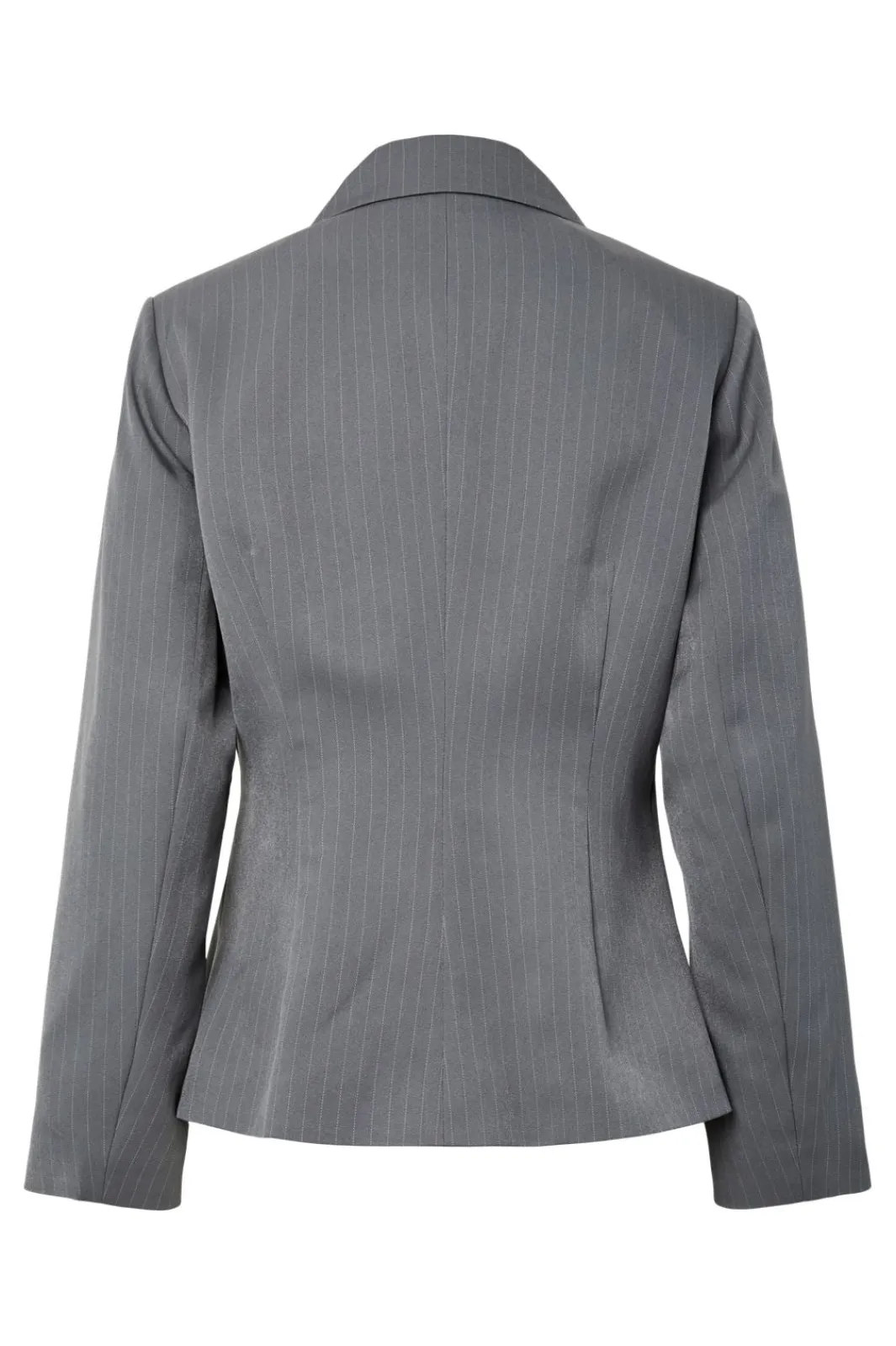 Best Pieces Pcfalka Ls Fittet Pinstriped Blazer 4983918 Grey Pinstripe