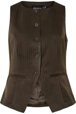 Clearance Pieces Pcfalka Sl Pinstriped Vest Fsy 4860202 Delicioso Pinstripe