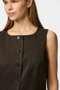 Clearance Pieces Pcfalka Sl Pinstriped Vest Fsy 4860202 Delicioso Pinstripe